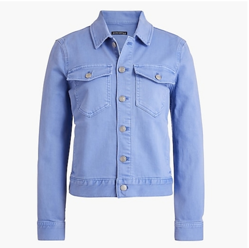 NWT J.Crew Factory Peri Garment Dyed Denim Jacket Sz S